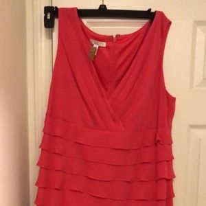 London Times sz 16w Coral sleeveless dress